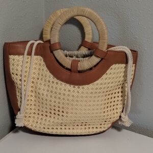 Universal Thread Tan and Brown Woven Tote